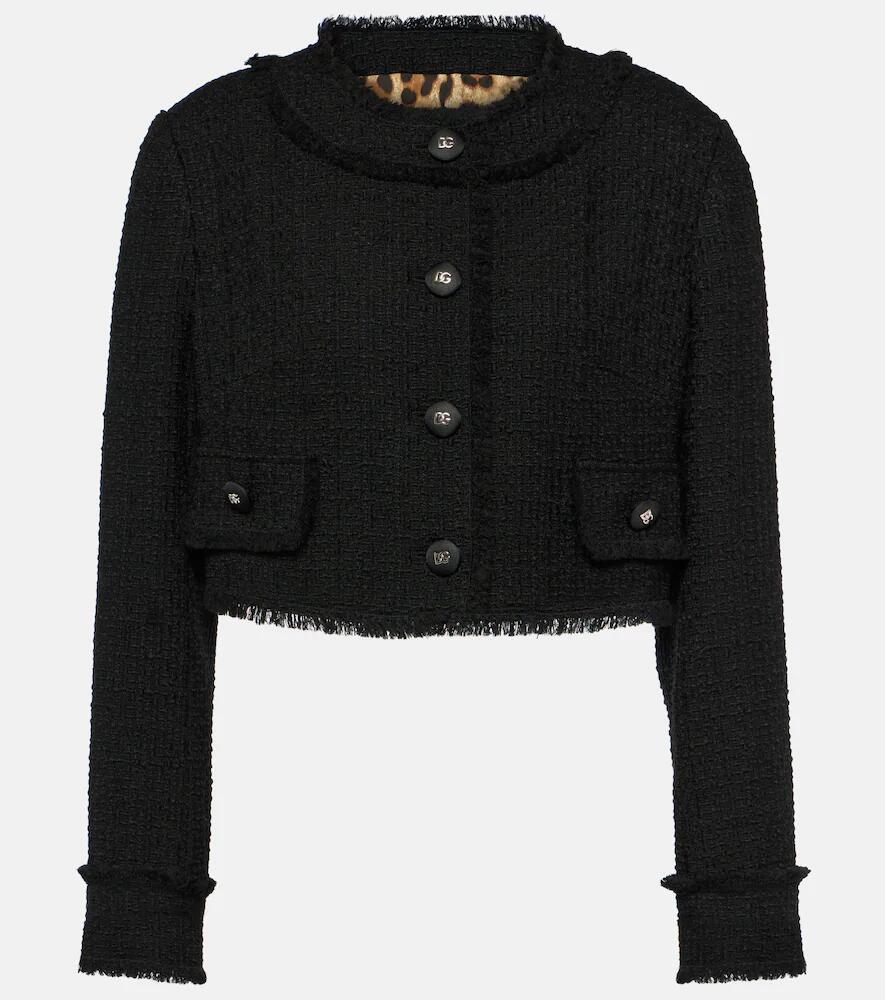 Dolce & Gabbana Cropped wool-blend tweed jacket Cover