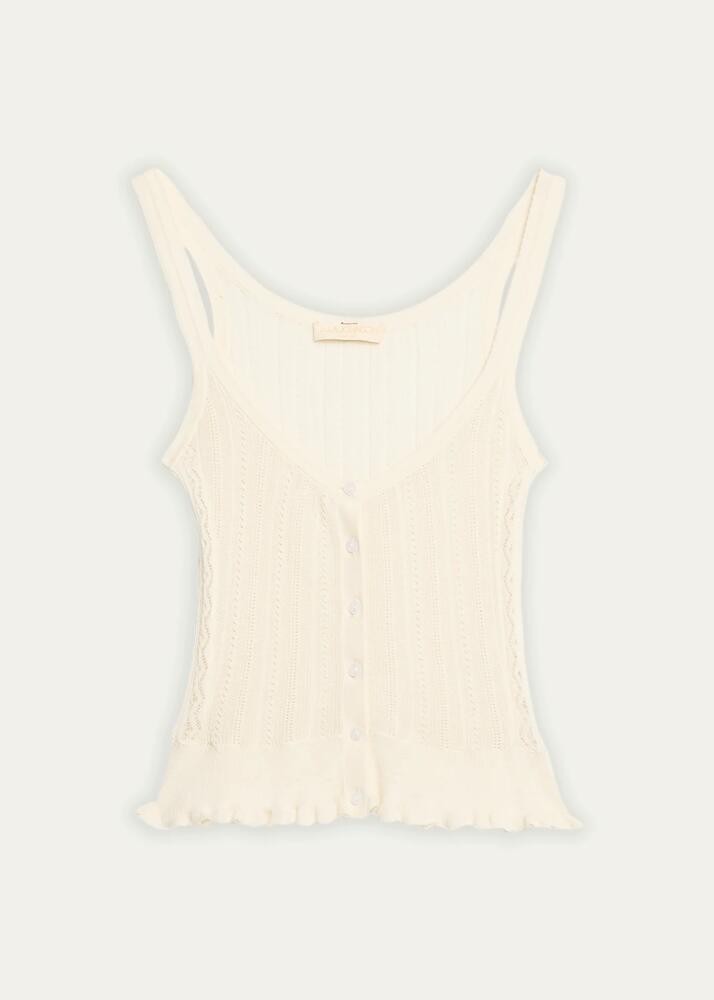 Ulla Johnson Callie Pointelle Silk and Cotton Tank Top Cover