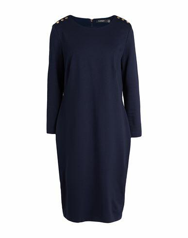 Lauren Ralph Lauren Ponte Three-quarter-sleeve Dress Woman Midi dress Navy blue Viscose, Nylon, Elastane Cover