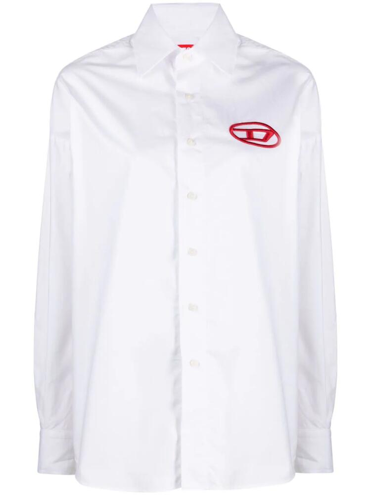 Diesel Oval D-embroidered cotton shirt - White Cover