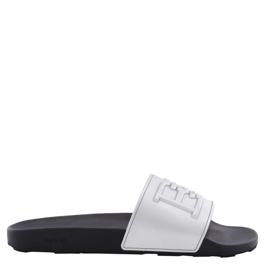 Bally Silver Scotty Rubber Slide Sandals Cover