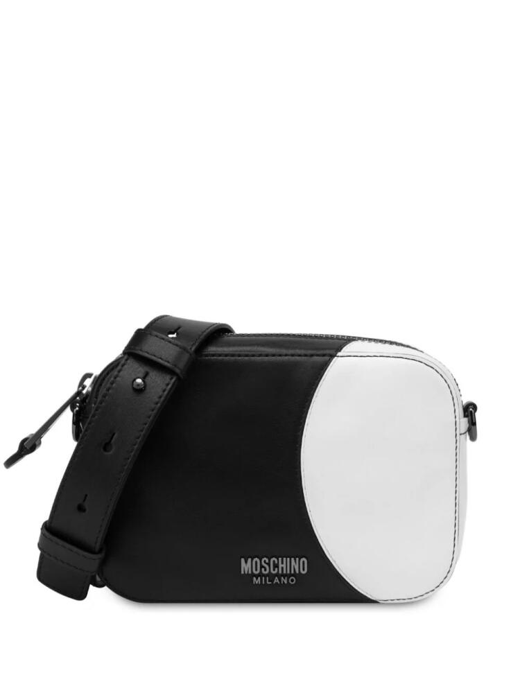 Moschino colour-blocked leather shoulder bag - Black Cover