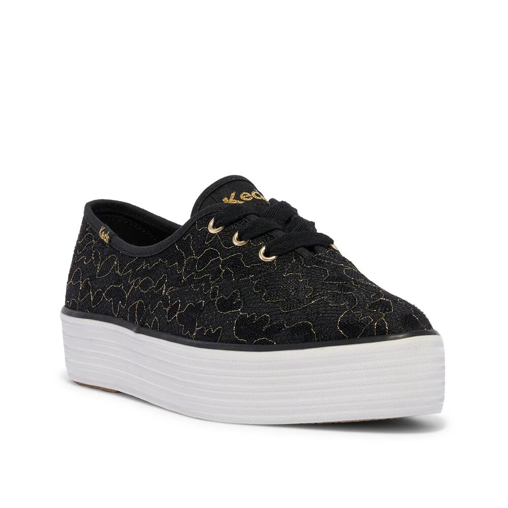 Keds Point Platform Sneaker | Women's | Black/Gold Metallic Cover