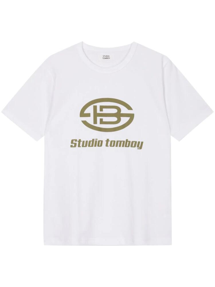 STUDIO TOMBOY logo-print round-neck T-shirt - White Cover