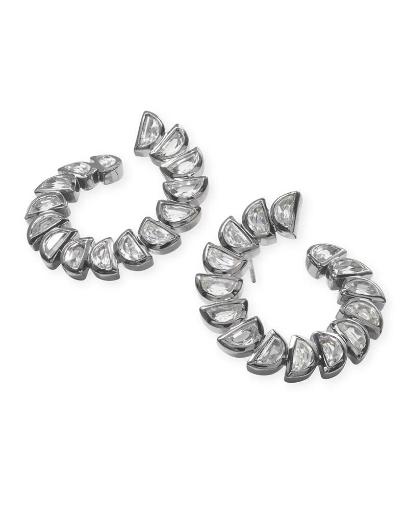 NAKARD Marabou Bypass Hoop Earrings, White Zircon Cover