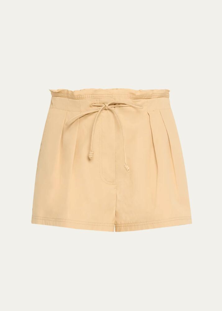 Ulla Johnson Camryn Drawstring Pleated Cotton Shorts Cover