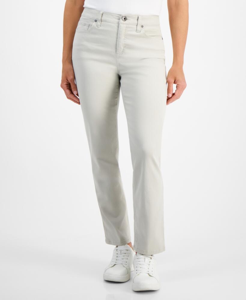 Style & Co Petite Colored High Rise Natural Straight-Leg Jeans, Created for Macy's - Stonewall Cover