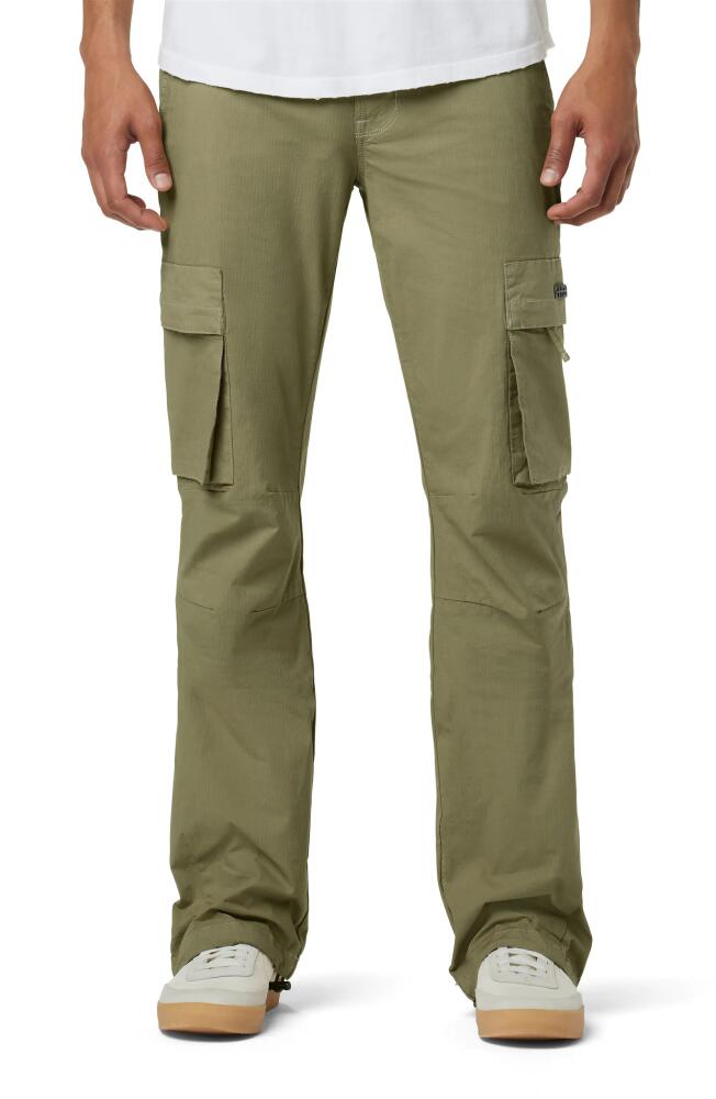 Hudson Jeans Walker Kick Flare Ripstop Cargo Jeans in Ripstop Army Cover