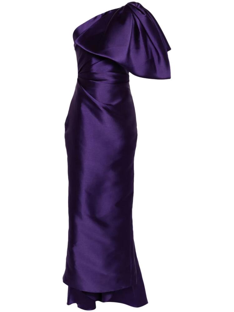 Solace London Priya oversized-bow maxi dress - Purple Cover