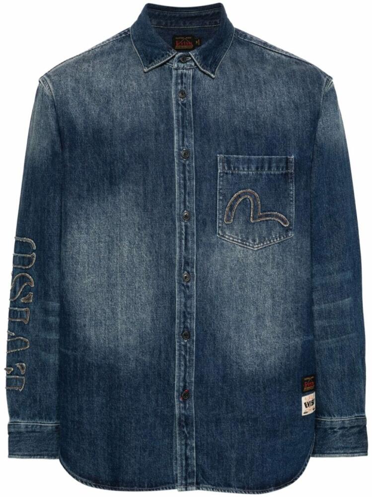 EVISU appliqué-detail denim shirt - Blue Cover