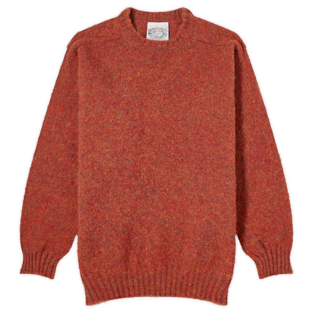 Jamieson's of Shetland Men's Brushed Crew Knit in Paprika Cover