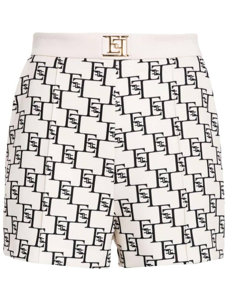 Elisabetta Franchi logo-print crepe shorts - Neutrals Cover