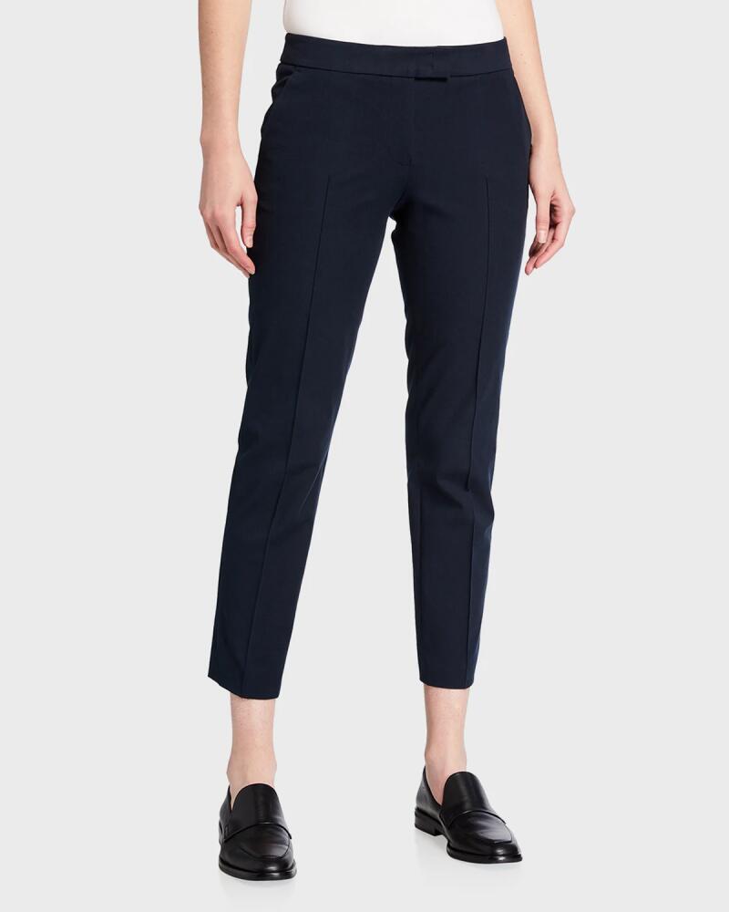 Akris punto Frankie Straight-Leg Cotton-Stretch Cropped Pants Cover