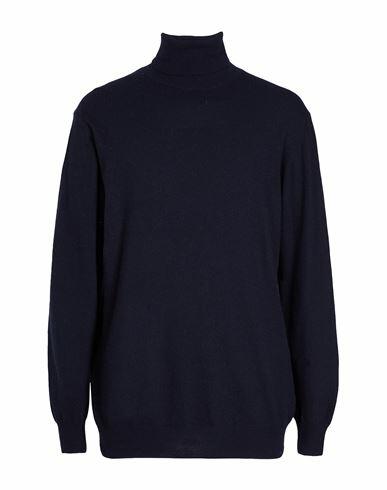 8 By Yoox Wool Blend Plain Knit Relaxed Fit Rollneck Man Turtleneck Midnight blue Recycled polyamide, Lyocell, Recycled wool, Recycled cashmere Cover