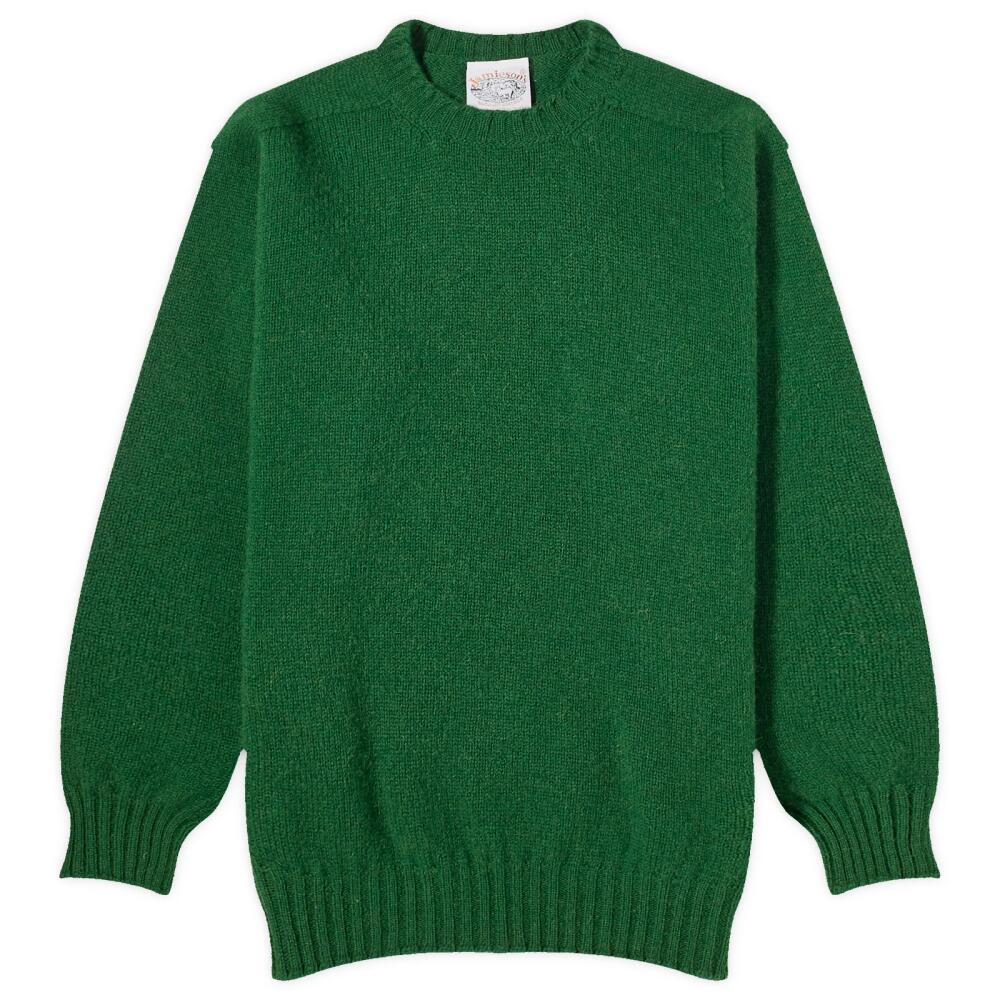 Jamieson's of Shetland Men's Crew Knit in Leaf Cover