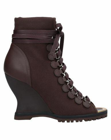 Chloé Woman Ankle boots Cocoa Textile fibers, Soft Leather Cover