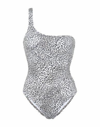 8 By Yoox Woman One-piece swimsuit Light grey Polyamide, Elastane Cover