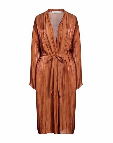 Jucca Woman Overcoat & Trench Coat Rust Polyester Cover