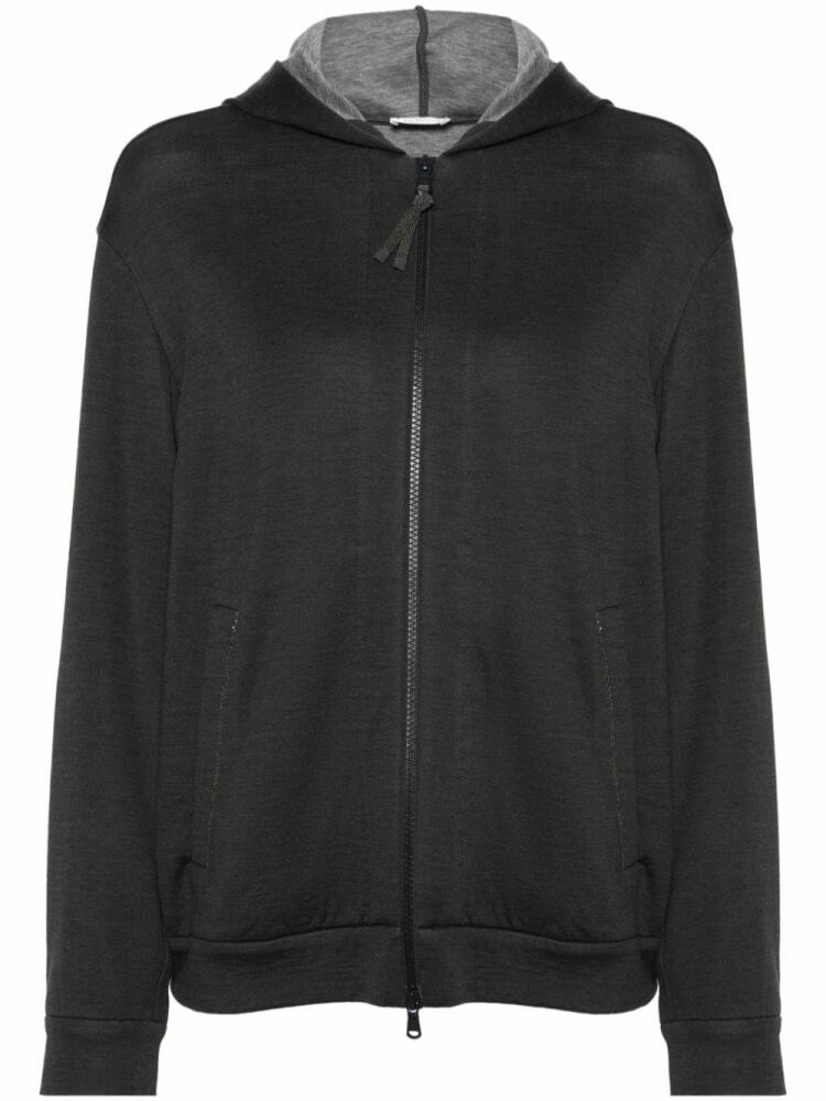 Brunello Cucinelli mélange zip-up hoodie - Grey Cover