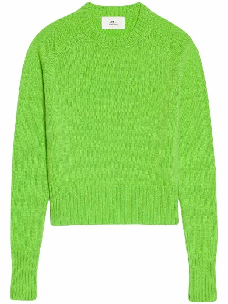 AMI Paris crew neck pullover jumper - Green Cover