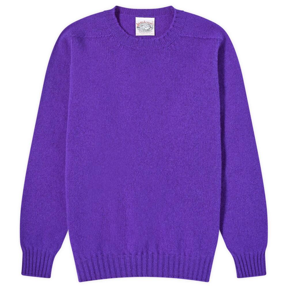 Jamieson's of Shetland Men's Crew Knit in Violet Cover