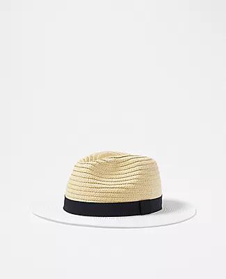 Ann Taylor Two Tone Ribbon Straw Hat Cover