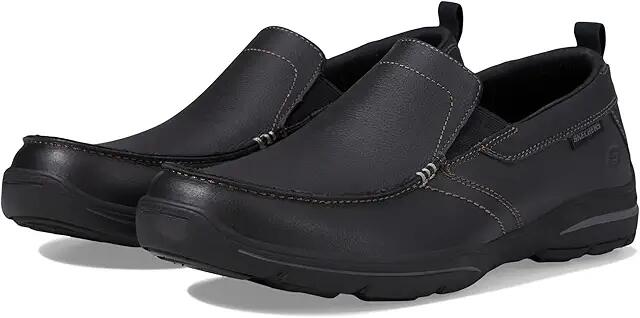 SKECHERS Relaxed Fit Harper - Forde (Black Leather) Men's Shoes Cover