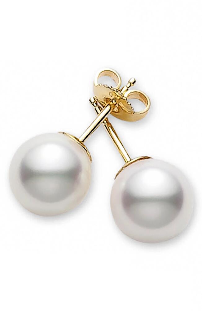 Mikimoto Akoya Pearl Stud Earrings in Yellow Gold Cover