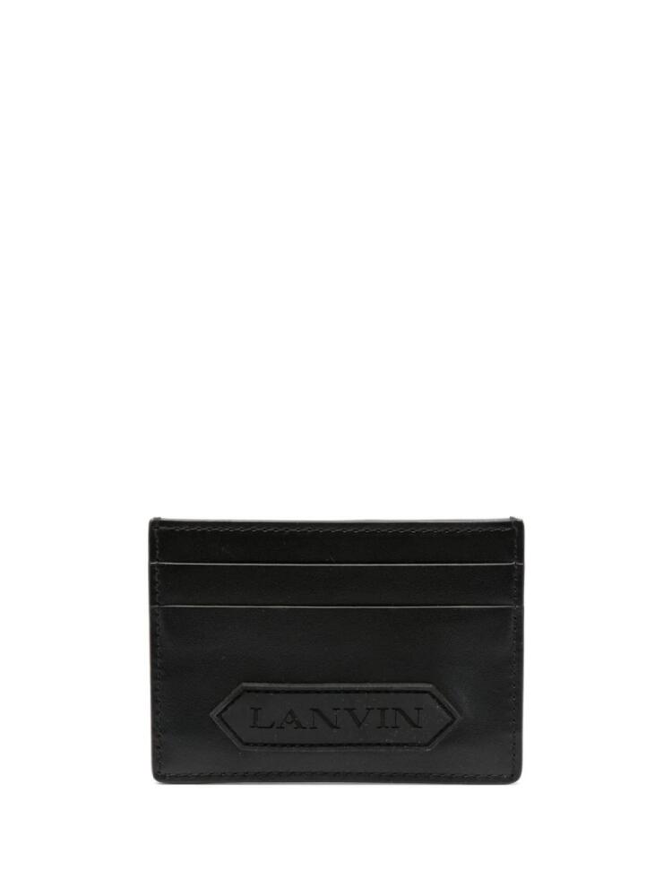 Lanvin logo-patch leather cardholder - Black Cover