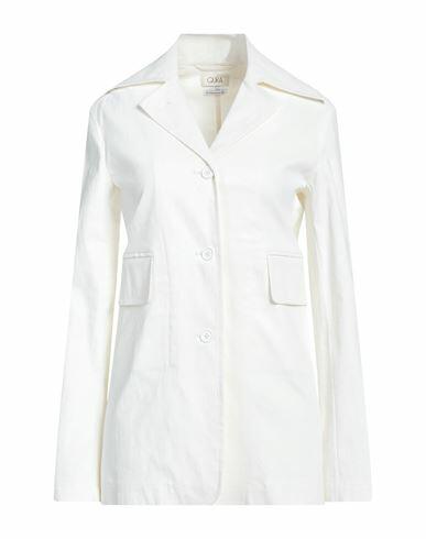 Quira Woman Blazer White Linen, Viscose, Elastane Cover