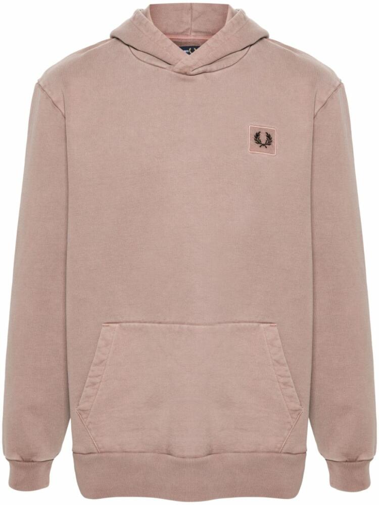 Fred Perry logo-appliqué hoodie - Pink Cover