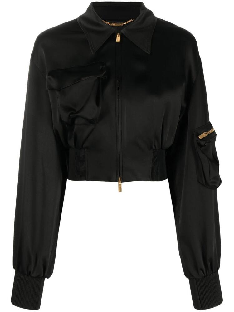 Blumarine cropped bomber jacket - Black Cover