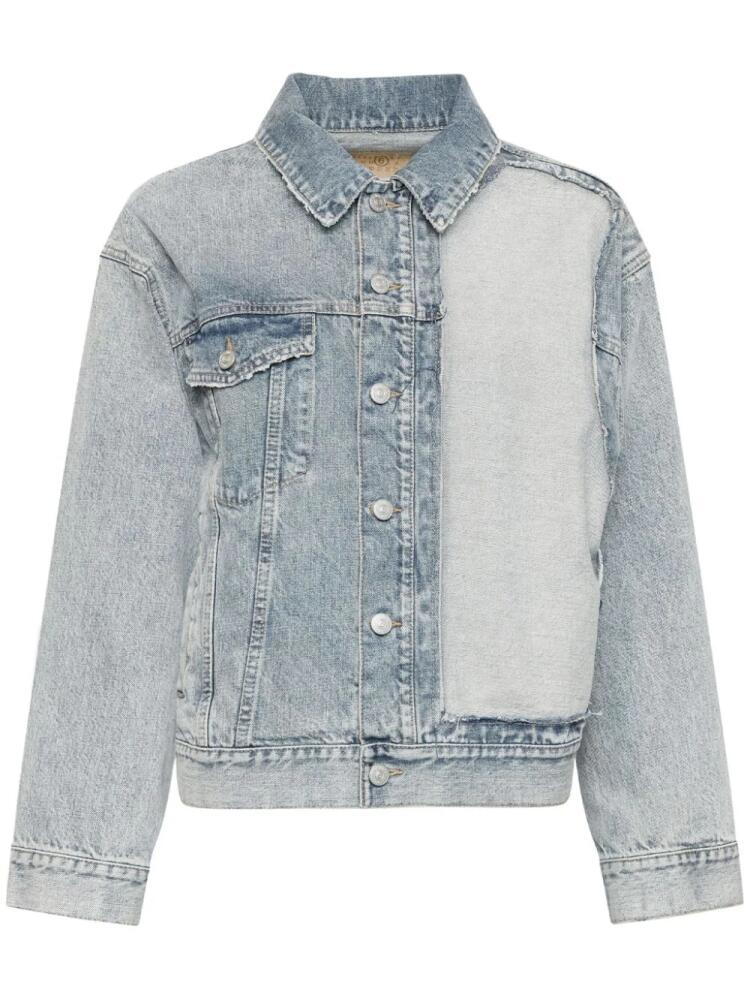 MM6 Maison Margiela distressed-effect denim jacket - Blue Cover