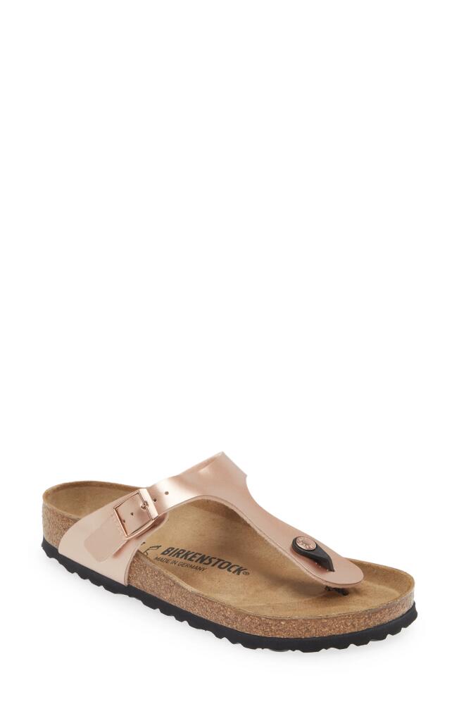 Birkenstock Gizeh Birko-Flor Flip Flop in Copper Metallic Cover