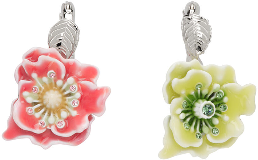 Acne Studios Silver & Multicolor Flower Earrings Cover