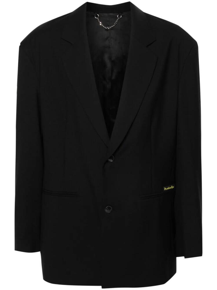 Martine Rose logo-patch single-breasted blazer - Black Cover