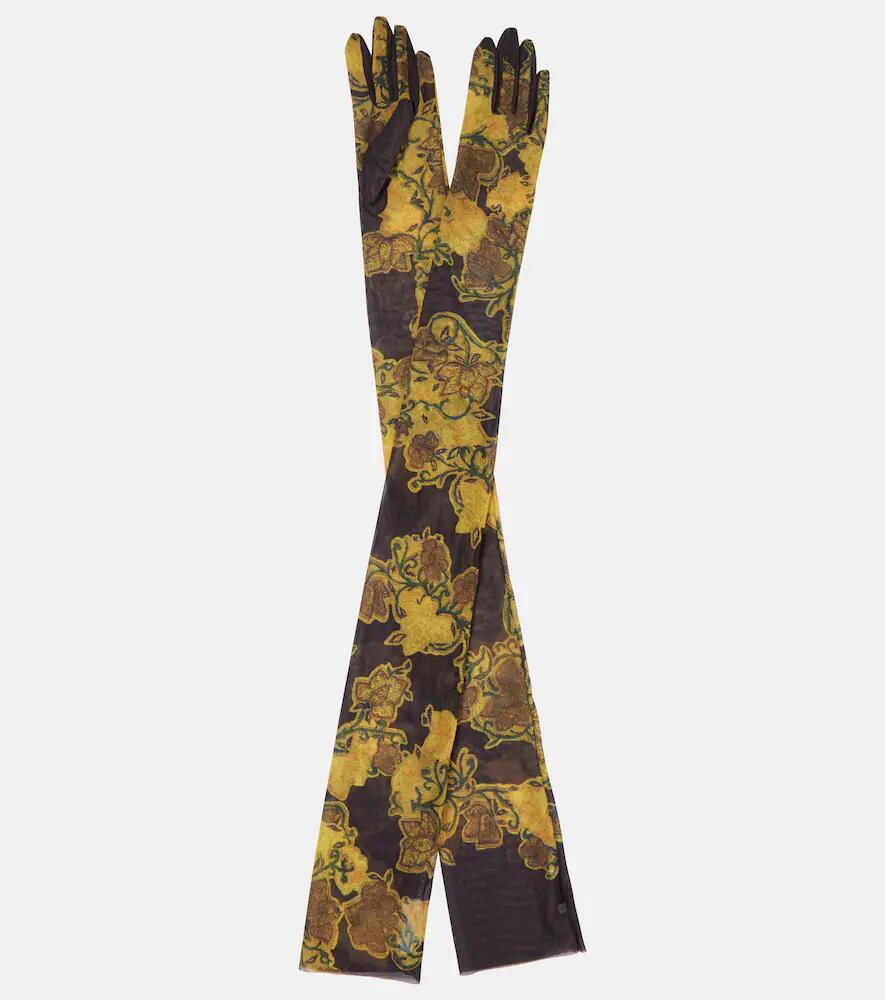 Dries Van Noten Floral mesh gloves Cover