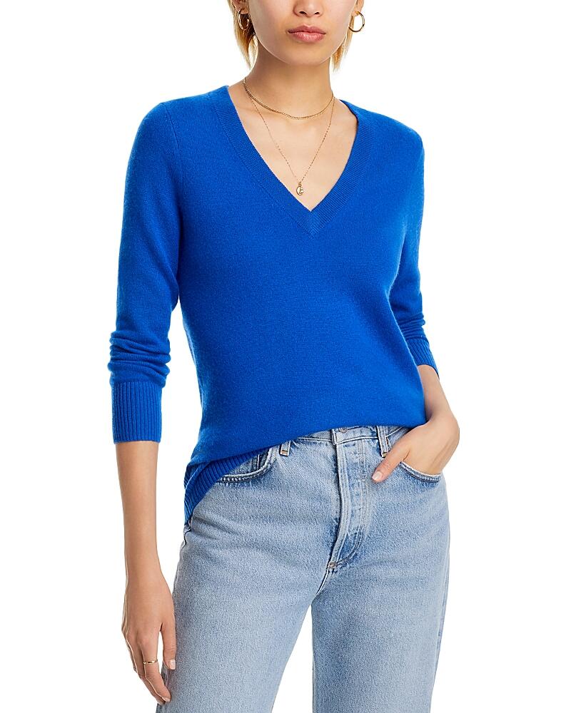 Aqua Cashmere V-Neck Cashmere Sweater - Exclusive Cover