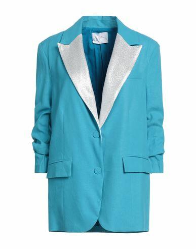 Soallure Woman Blazer Azure Linen, Viscose Cover