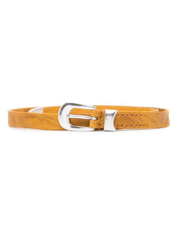 OUR LEGACY textured leather belt - Yellow Cover