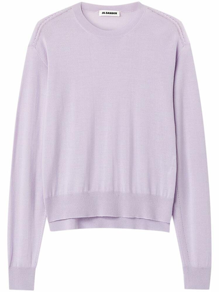 Jil Sander crew-neck fine-knit jumper - Purple Cover