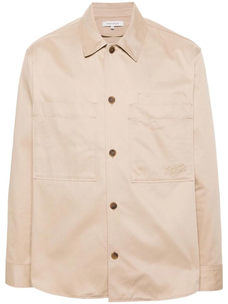 Maison Kitsuné button-up cotton overshirt - Neutrals Cover