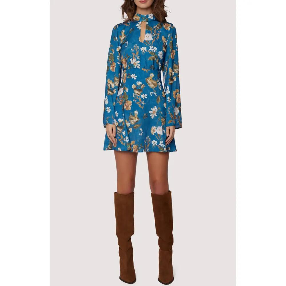 Lost + Wander Rentas Garden Long Sleeve Dress in Blue Floral Multi Cover