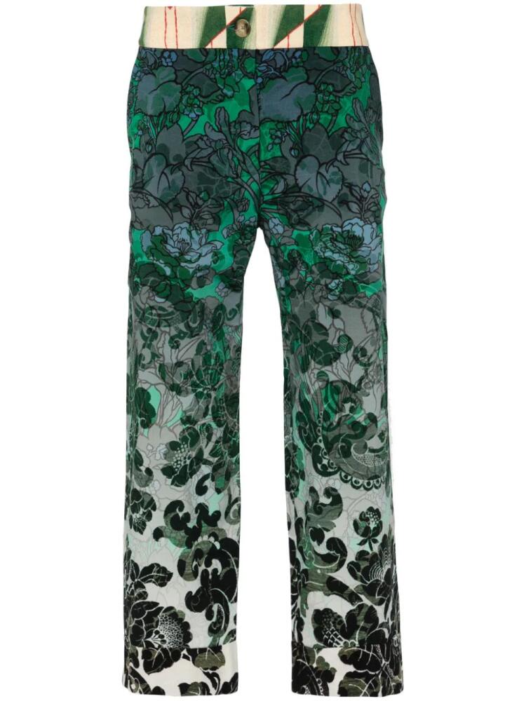 Pierre-Louis Mascia floral-print straight trousers - Blue Cover