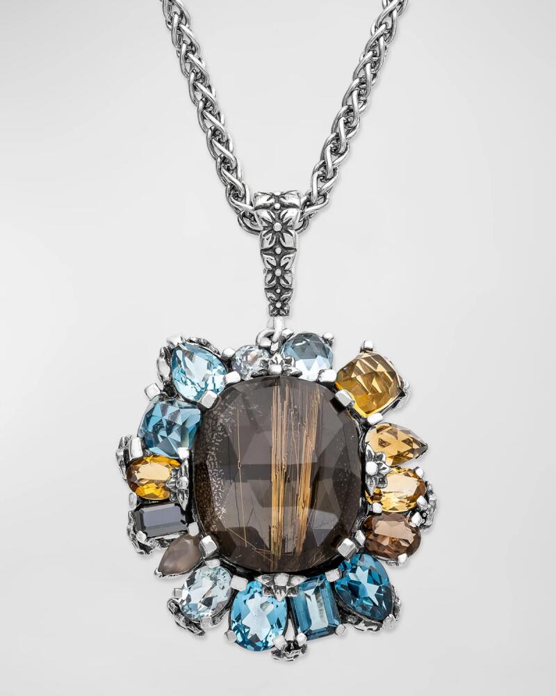 Stephen Dweck Gold Hair Rutilated Quartz and Multi-Stone Pendant Necklace Cover