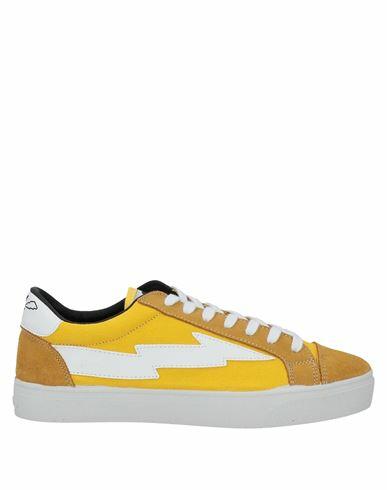 Sanyako Woman Sneakers Yellow Textile fibers, Soft Leather Cover