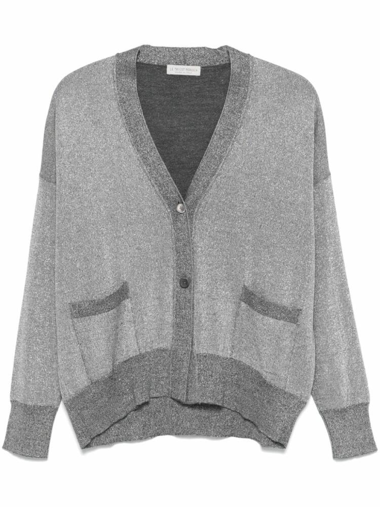 Le Tricot Perugia lurex detail cardigan - Grey Cover