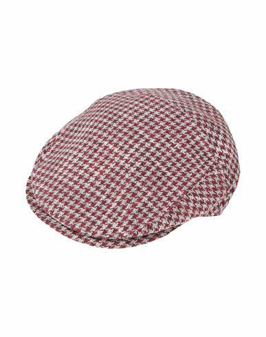 Borsalino Man Hat Burgundy Cotton, Linen, Virgin Wool Cover