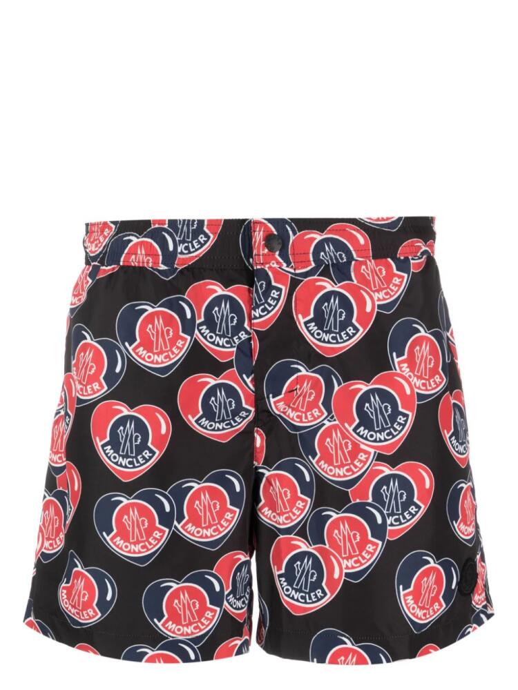 Moncler logo-print swim shorts - Black Cover