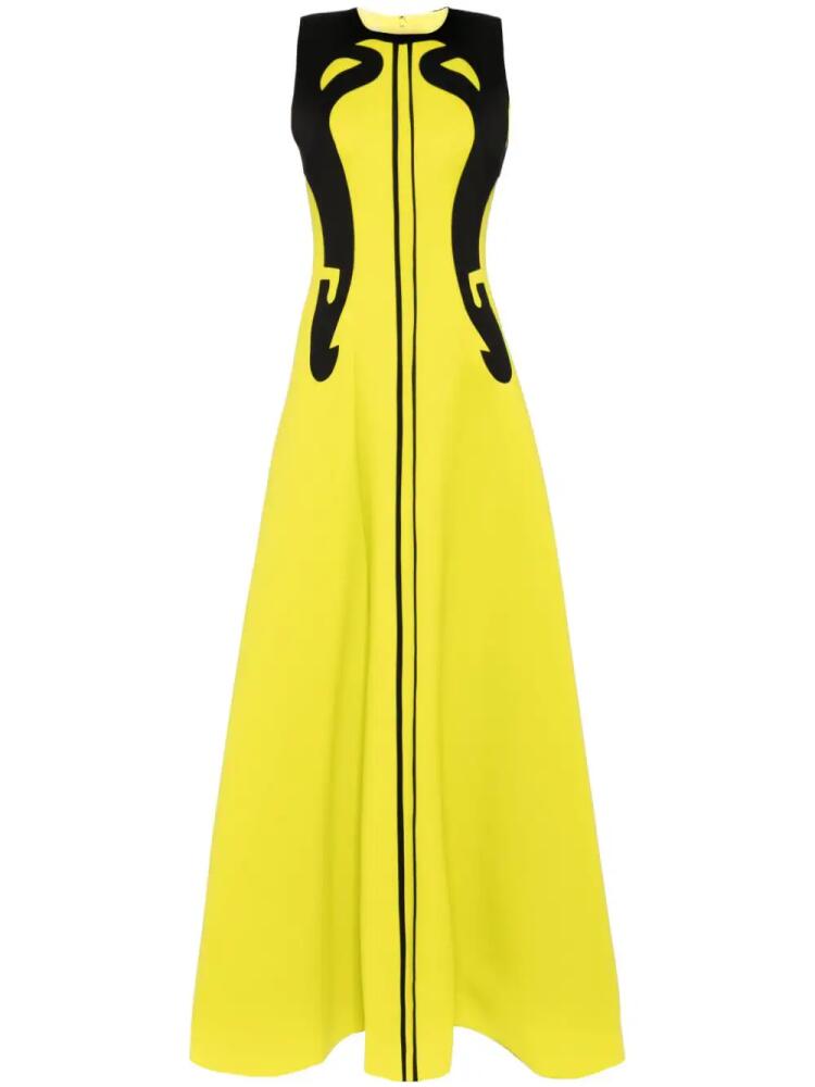 Saiid Kobeisy panelled neoprene gown - Green Cover